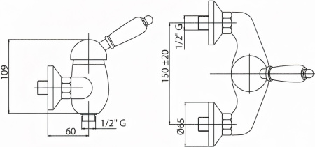 Смеситель Cezares Elite ELITE-D-02-M