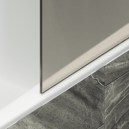 Шторка на ванну MaybahGlass в широком профиле, 8 мм, Стекло Бронза матовая, 40x140 (MGV-72-1ш) универсальная