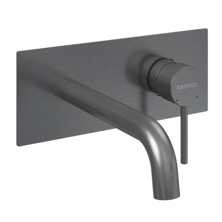 Смеситель Berges VENTAS R скрытого монтажа, совместный, оружейная сталь