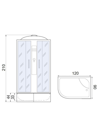 Душевая кабина River Desna 120/90/44 MT R