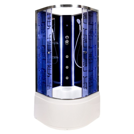 Душевая кабина DTO BM 4590 N LED+GM BLACK 90x90 с гидромассажем