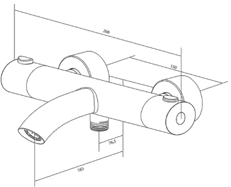 Смеситель для ванны AM.PM Sense F7550064 с термостатом Хром