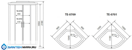 Душевая кабина Timo Eco TE-0701 100x100