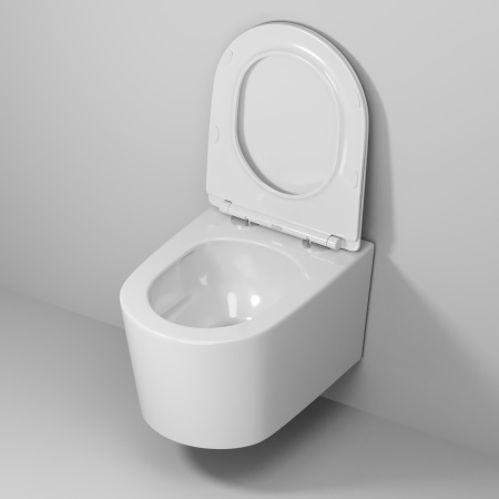Унитаз Grossman GR-4499SQ (520х360х365) безободковый,смыв торнадо,белый с тонкой крышкой,микролифт,1 место
