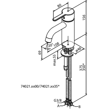 Смеситель для раковины Damixa Silhouet 740210000 Хром