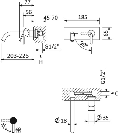 Смеситель CEZARES LEAF LEAF-BLI1-L-01-W0 серебристый Смеситель CEZARES LEAF LEAF-BLI1-L-01-W0 серебристый