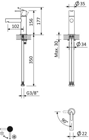 Смеситель CEZARES LEAF-LSM2-BIO