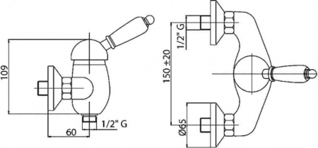 Смеситель для душа Cezares Elite ELITE-DM-02-Bi Бронза Смеситель для душа Cezares Elite ELITE-DM-02-Bi Бронза