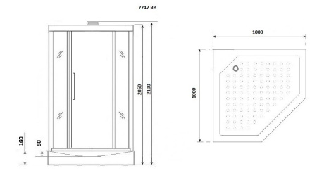 Душевая кабина Niagara Luxe NG-7717GBK 100x100