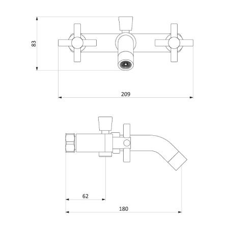 Смеситель для ванны Damixa RedBlu Neo Classic 241000000 Черный