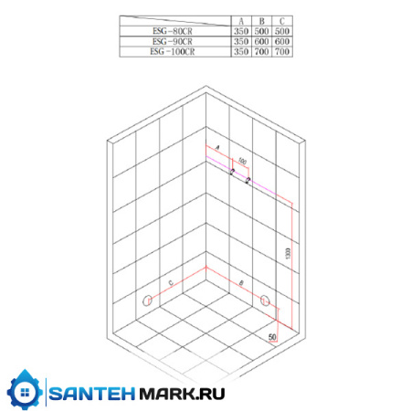 Душевая кабина Esbano ESG-90CR