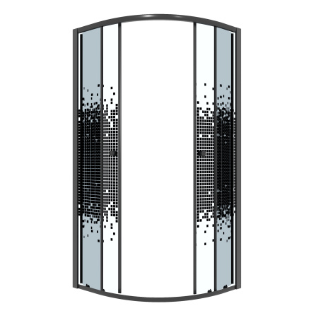 Душевой уголок Niagara Eco NG-1003-14BLACK (80х80х190) четверть круга,раздвижное,черный,стекло мозаика,1 место, без поддона в комплекте