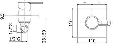 Смеситель Paffoni Ringo RIN010CR/M (с внутренней частью)