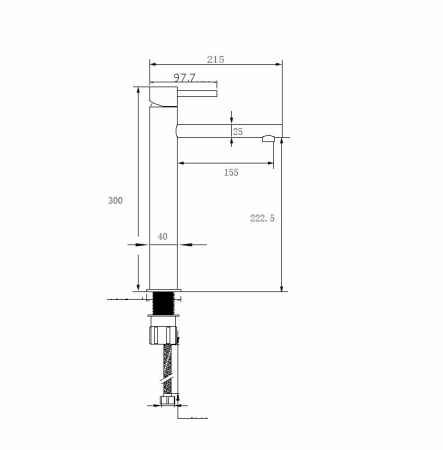 Смеситель для раковины NT Bagno NT2201H для раковины серый матовый