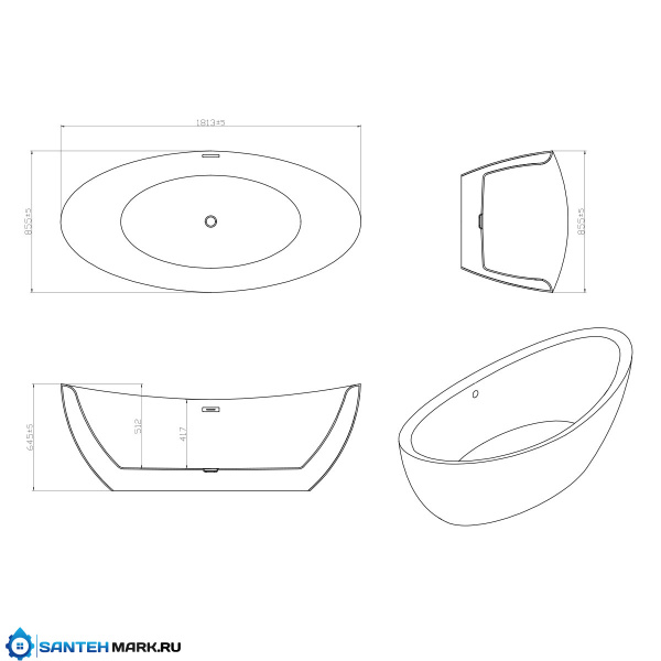 Акриловая ванна Vincea VBT-203