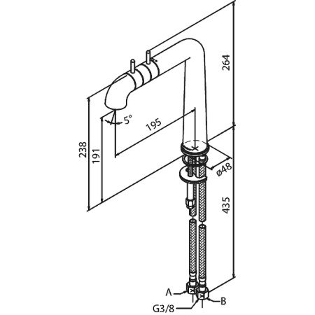 Смеситель для кухонной мойки Damixa A-Pex 730000000 Хром