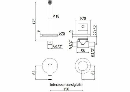 Смеситель Paffoni Light LIG006ST70 (с внутренней частью) Смеситель Paffoni Light LIG006ST70 (с внутренней частью)