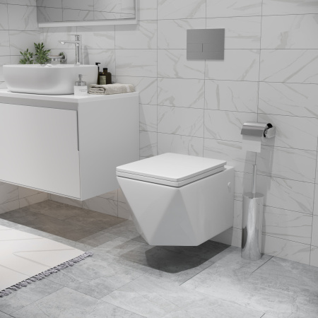 Унитаз Grossman GR-4481 Cristal (520*360*350) подвесной БЕЗОБОДКОВЫЙ с толстой крышкой