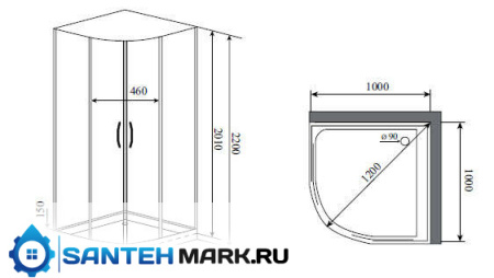 Душевая кабина Timo Premium H-517 100x100