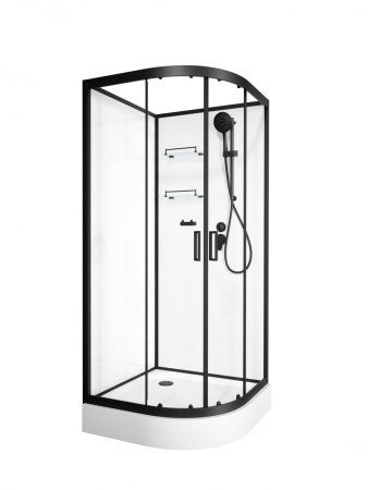 Душевая кабина Frank F409 Black 90x90 без крыши