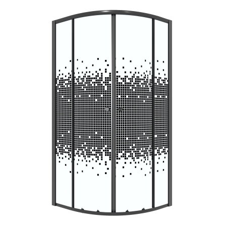 Душевой уголок Niagara Eco NG-1003-14BLACK (80х80х190) четверть круга,раздвижное,черный,стекло мозаика,1 место, без поддона в комплекте