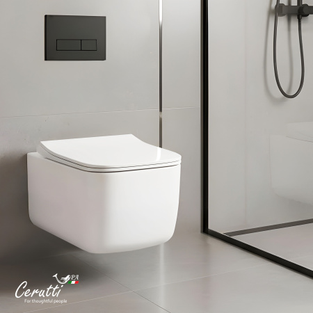 Унитаз Ceruttispa ТАЦИТО (TACITO) Aria Tornado CT12033 безободковый (525х360х320)