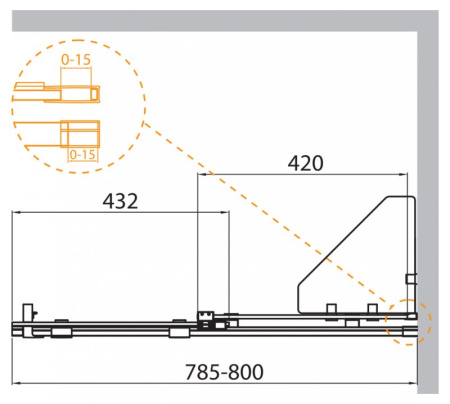 Шторка на ванну CEZARES STREAM-VFS-11-80/150-C-Cr
