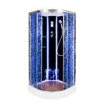 Душевая кабина DTO BM 1510 LED BLACK 100x100 с подсветкой Душевая кабина DTO BM 1510 LED BLACK 100x100 с подсветкой