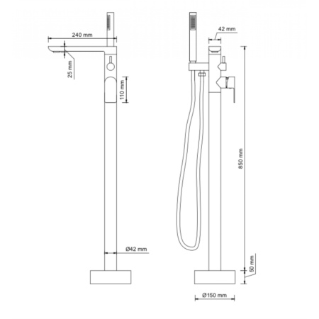 Смеситель для ванны Frank F2066Black