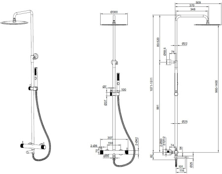 Душевая стойка Allen Brau Priority 5.31С10-00 хром