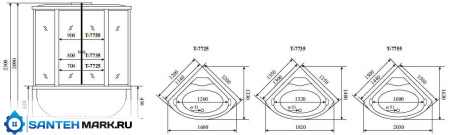 Душевая кабина Timo Lux T-7755 150x150
