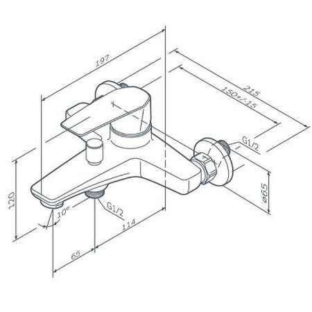 Смеситель для ванны AM.PM Gem F90A10022 Черный