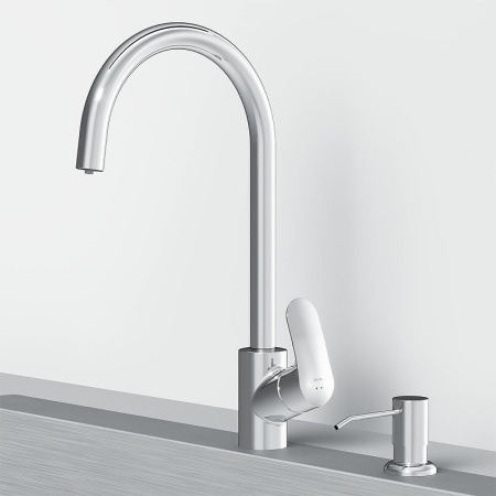 Смеситель для кухонной мойки AM.PM Like F8007T00 с дозатором для моющего средства Хром