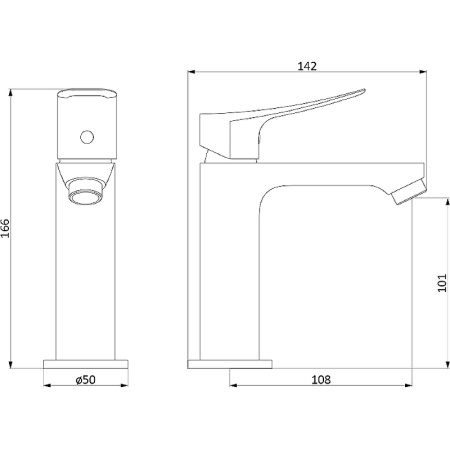 Смеситель для раковины Damixa RedBlu Origin Apollo 220220000 Хром