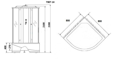 Душевая кабина Niagara Eco NG-7307-14 80x80 Душевая кабина Niagara Eco NG-7307-14 80x80