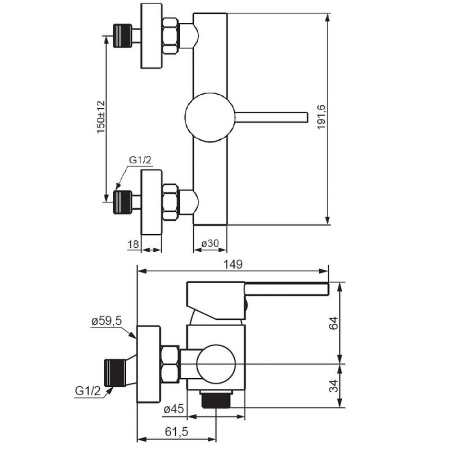 Смеситель для душа Damixa Scandinavian Pure 362000300 Черный матовый