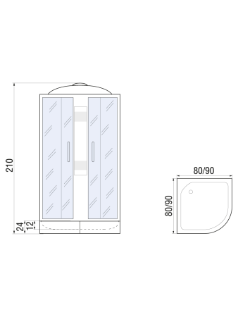 Душевая кабина River Rein 90/24 MT