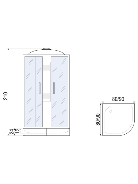 Душевая кабина River Rein 90/24 MT