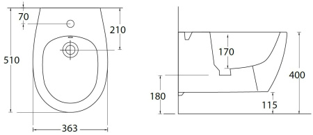Биде Allen Brau Fantasy 4.11006.AN антрацит