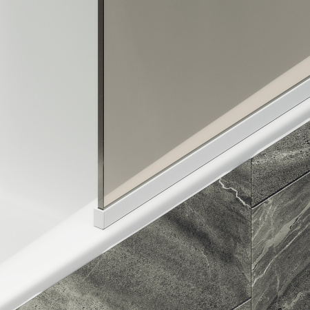 Шторка на ванну MaybahGlass в узком профиле, 6 мм, Стекло Бронза, 34x140 (MGV-127-1у) универсальная
