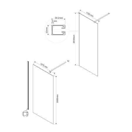 Душевая перегородка Vincea Walk-In VSW-1H110CL,1100*2000, хром, стекло прозрачное
