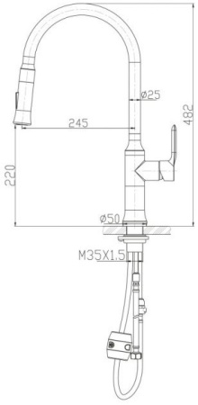 Смеситель для кухонной мойки BelBagno BB-LAM38-IN Смеситель для кухонной мойки BelBagno BB-LAM38-IN