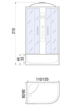 Душевая кабина River Dunay 120/80/44 TH L