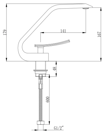 Смеситель Boch Mann HOE B для раковины, черный BM9633