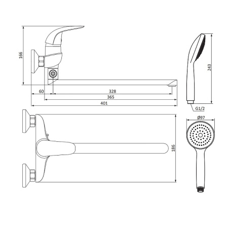 Смеситель для ванны Damixa Eclipse 319500001 универсальный Хром Смеситель для ванны Damixa Eclipse 319500001 универсальный Хром
