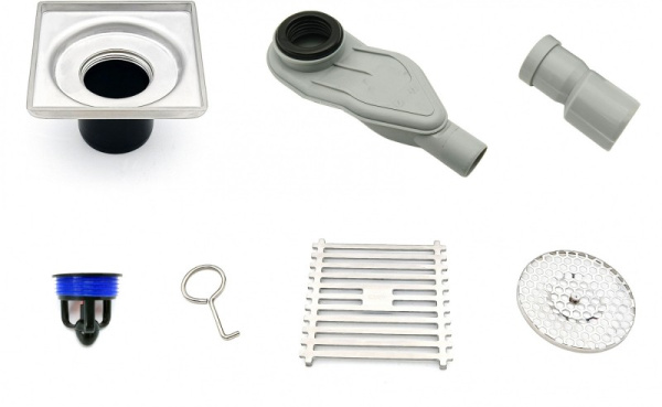 Трап для душа Esbano BOX 100*100 матовый хром