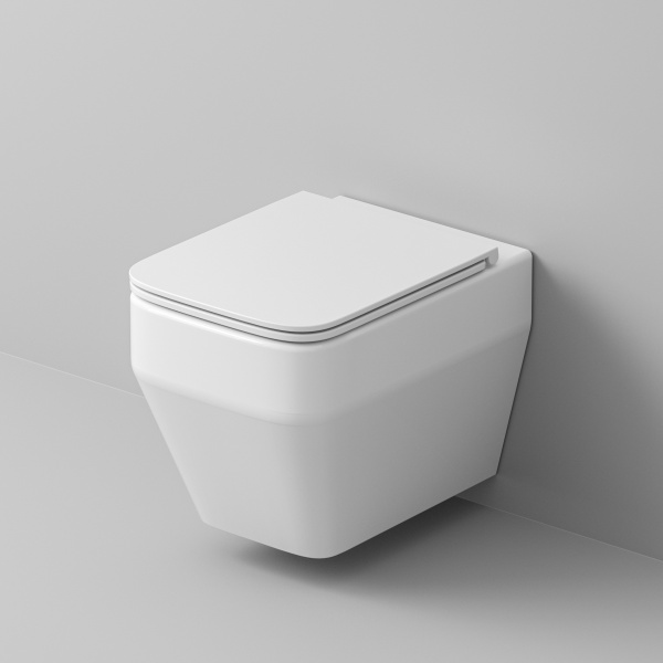 Унитаз Grossman GR-4410SQ (530х365х370) безободковый,смыв торнадо,белый с тонкой крышкой,микролифт,1 место