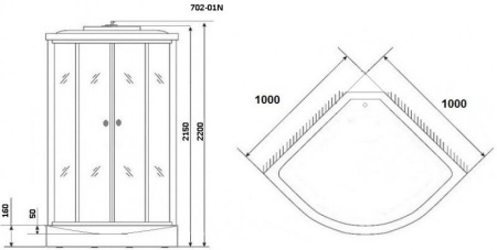 Душевая кабина Niagara Ultra NG-702-01N 100x100