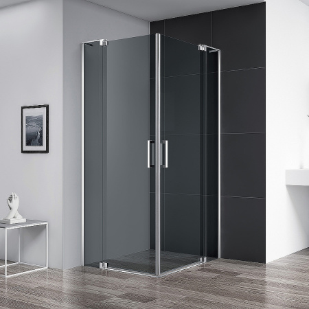 Душевой уголок Cezares Slider 80x80 SLIDER-A-2-70/80-GRIGIO-Cr профиль Хром стекло серое без поддона