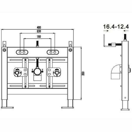 Биде с инсталляцией WeltWasser BAMBERG 480 BD+SALZBACH 005 MT-BL черное матовое